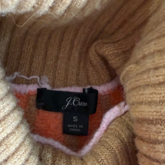 J. Crew Pink and Orange Patterned Turtleneck Sweater - Picture 2 of 5